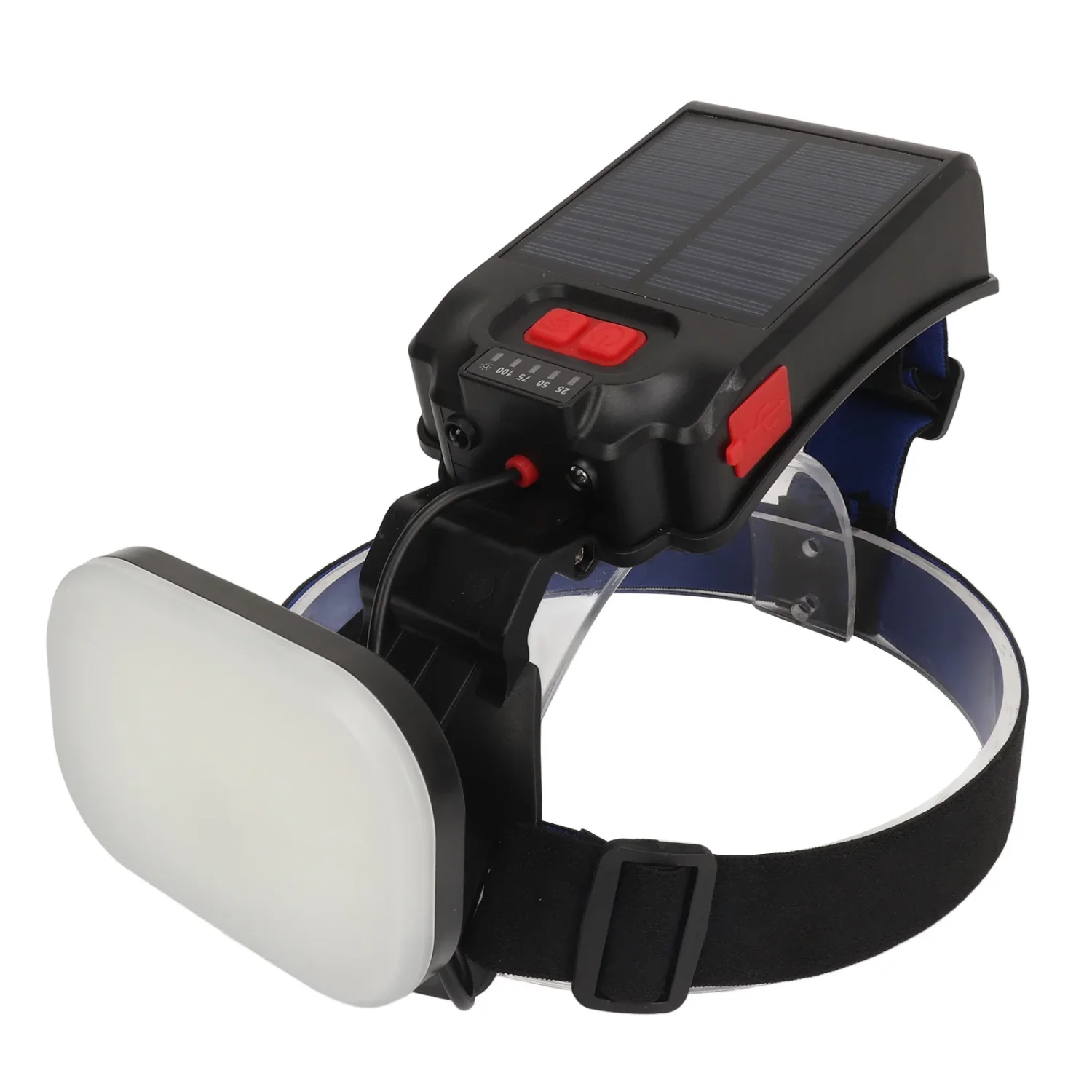 90 Degrees Adjustable Fishing Headlamp IPX4 Waterproof USB Solar Powered 1200LM Ultra Bright  3 Lighting Modes Sensor Fishing