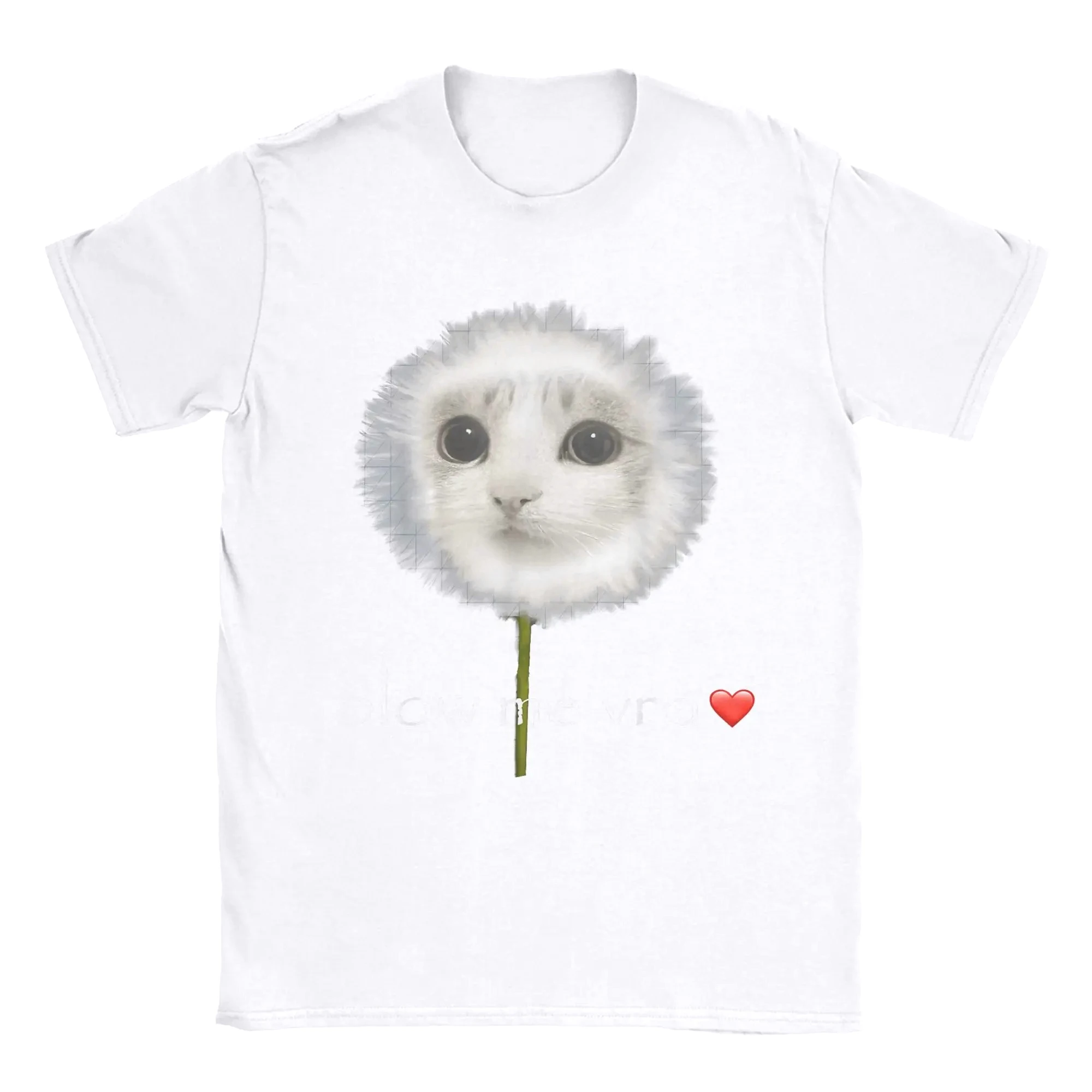 Lustiges Blow Me Dandelion Meowl Katzen-Eulen-Meme T-Shirt für Männer und Frauen, Rundhals, Oversized Tee, Kurzarm-Oberteil, Y2k Gothic Kleidung – Detail 4