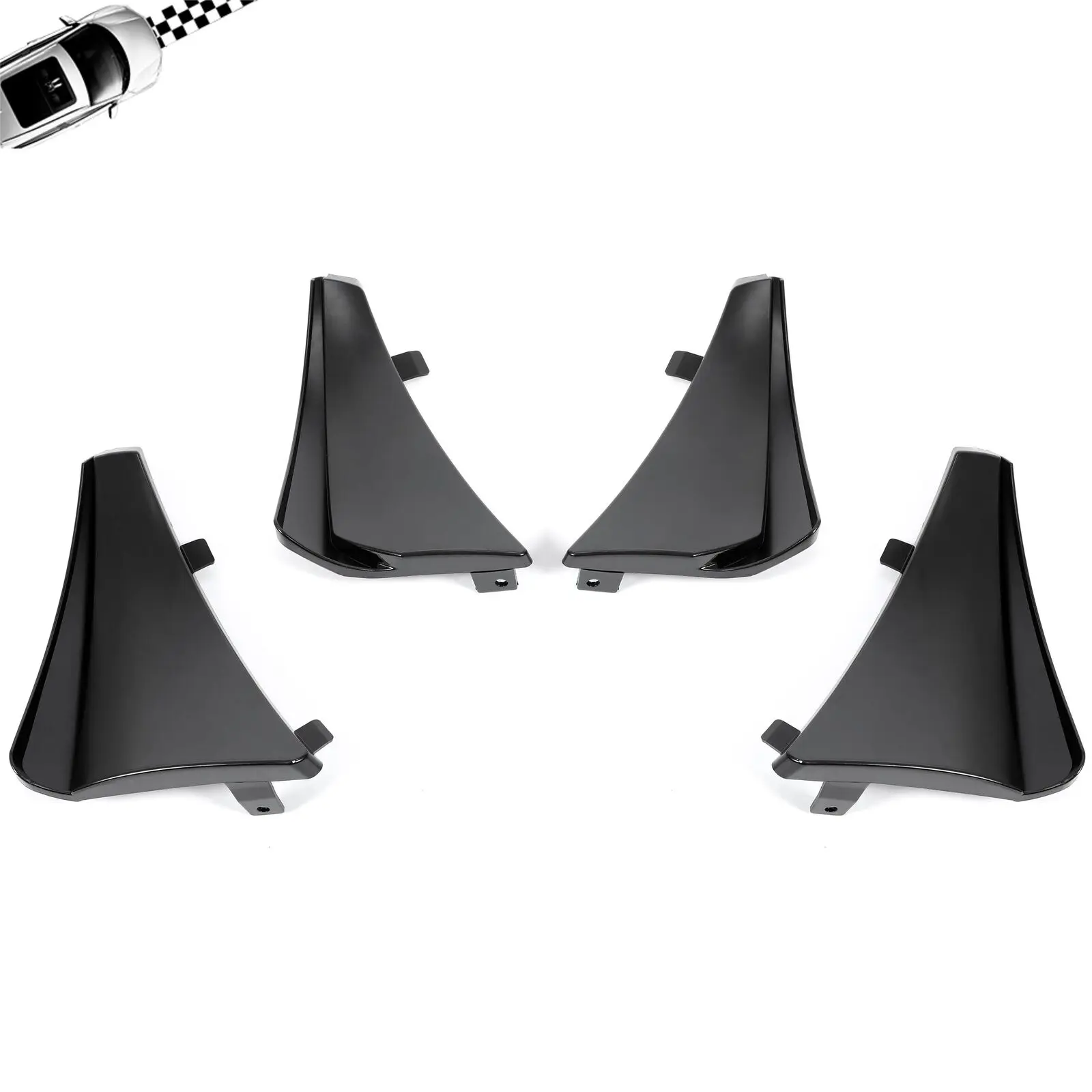 

4pcs Black Front Rear Splash Guard Mud Flaps For Corvette C8 2020-UP XL Extended