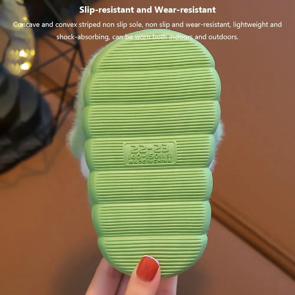 شباشب قطنية سميكة للأطفال على شكل حيوانات كرتونية أحذية أطفال غير قابلة للانزلاق على شكل أرنب ضفدع كابيبارا للأطفال أحذية شتوية دافئة