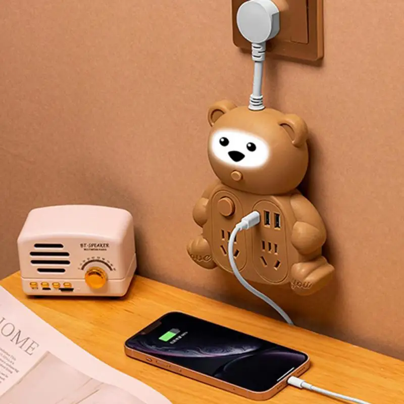 Luz nocturna con enchufe de dibujos animados de alta calidad, luz nocturna pequeña y versátil, Flexible, convertidor duradero y práctico, luz nocturna