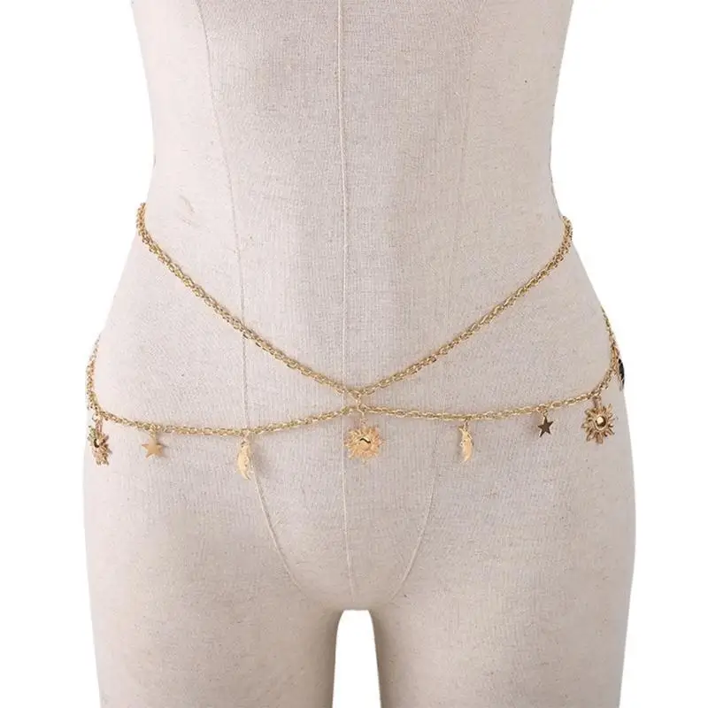 

31BB поясной ремень, шорты, нагрудная цепочка, многослойная цепочка для тела со звездами для сценического клуба