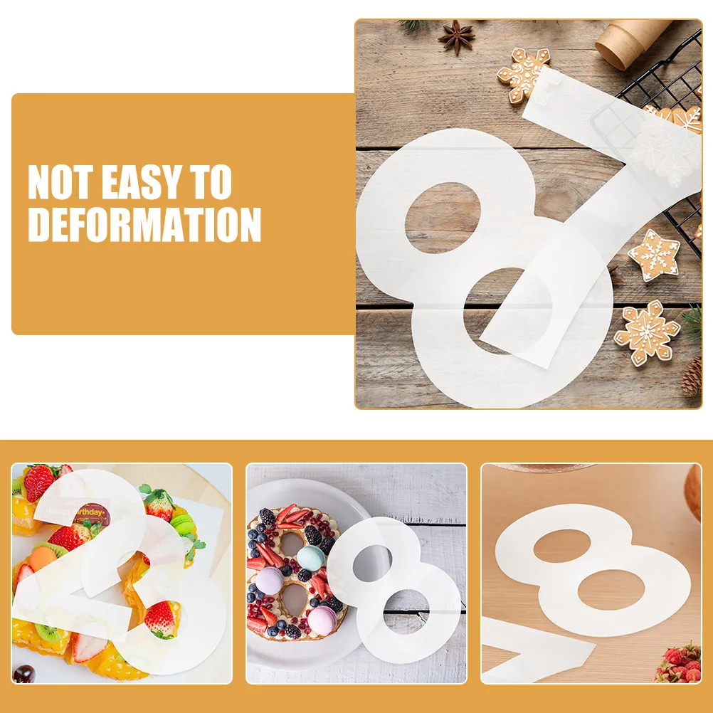 2Sets Cake Number Templates for Baking Mousse Chocolate Dessert Fondant Decorating High Precision Plastic Molds Happy Birthday
