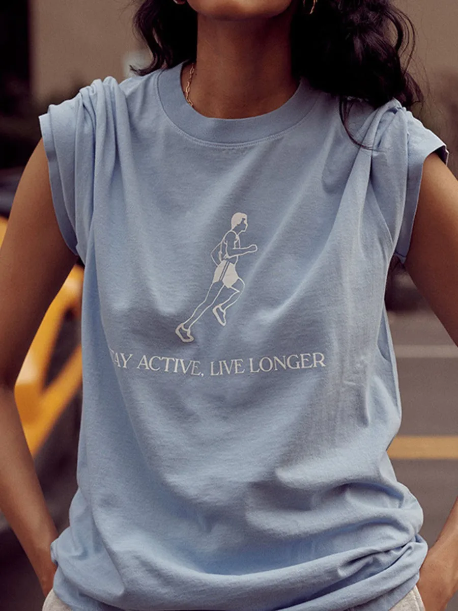 

Футболка женская с мультяшным графическим принтом, Повседневная Удобная спортивная хлопковая рубашка с круглым вырезом и коротким рукавом, с надписью, лето 2024