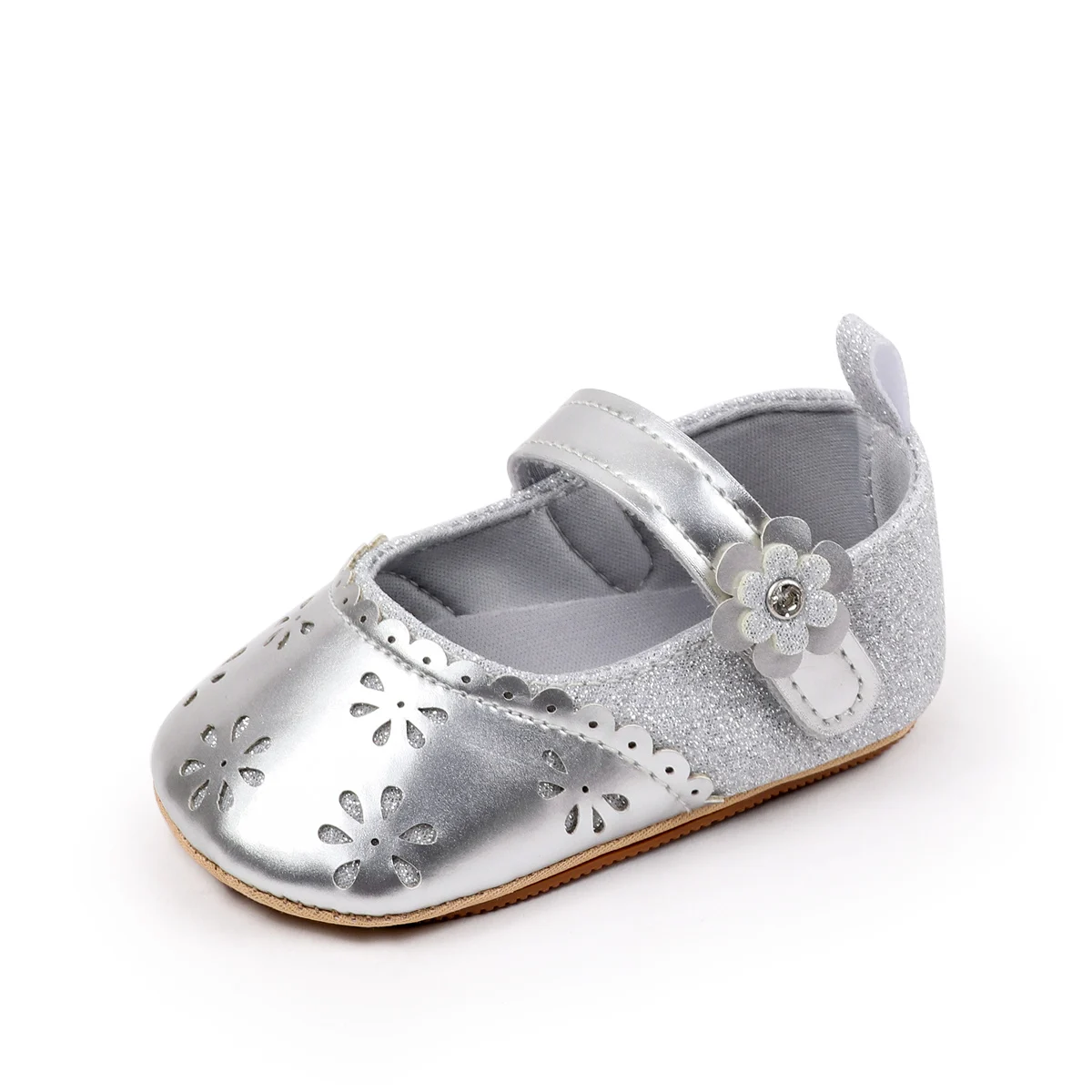 New Hollow Floral Baby Girl's Shoes Lace Trim Anti-Slip Rubber Sole Pre-Walkers Indoor Infant Sandals Shoes for 0-1 Years Old
