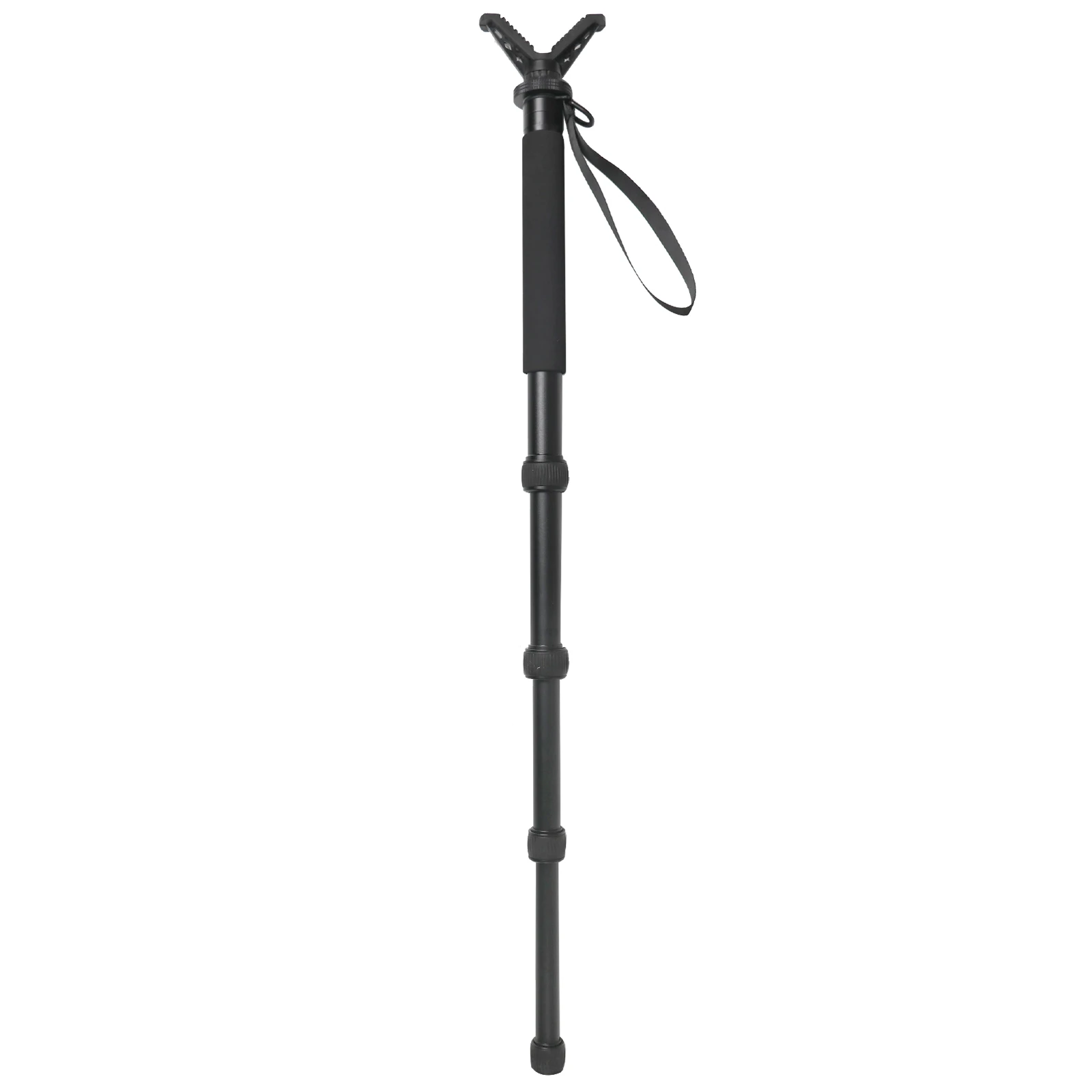 Aluminum Shooting Hunting Monopod Adjustable Height Shooting Stick Professional Rifle Rest with V Yoke for Hunting and Outdoors
