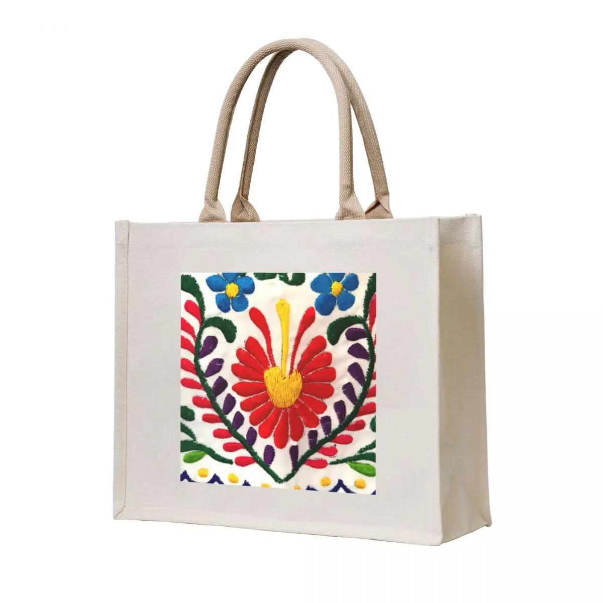 

Mexican Flowers Tote Bag female bag Portable shopping bag university shopper