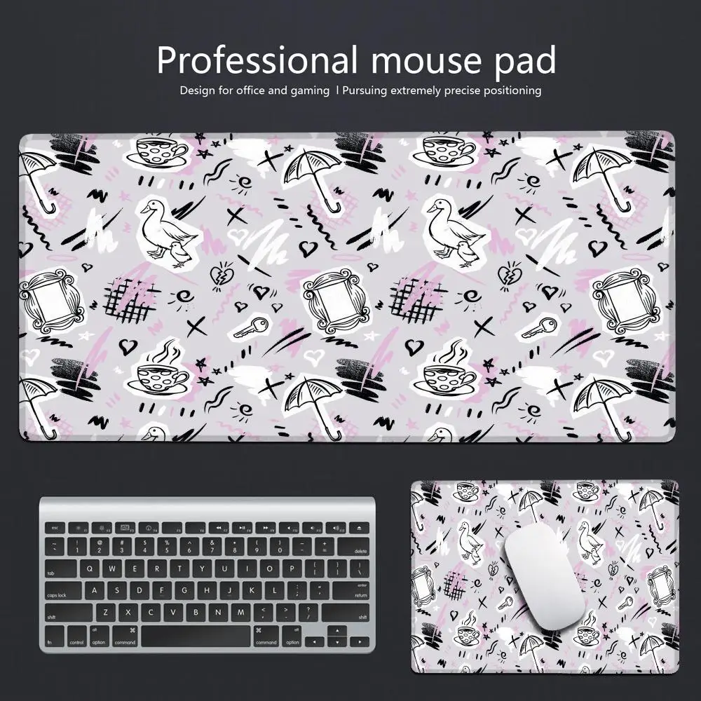 HYBXAXC Mouse Pads Class TV Show Friends Mouse Pad For Office Gaming And Keyboards Non-Slip Large Waterproof 800x400x4mm HD Pad