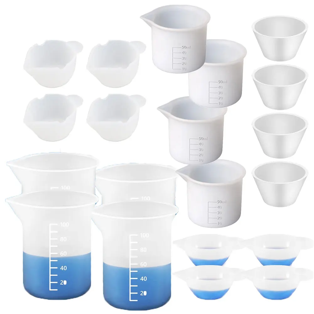 4pcs Measuring Cups,100ml/50ml/30ml Accurate Scales&Durable Measuring Cups Reusable Supplies for Resin, Molds, Jewelry Making