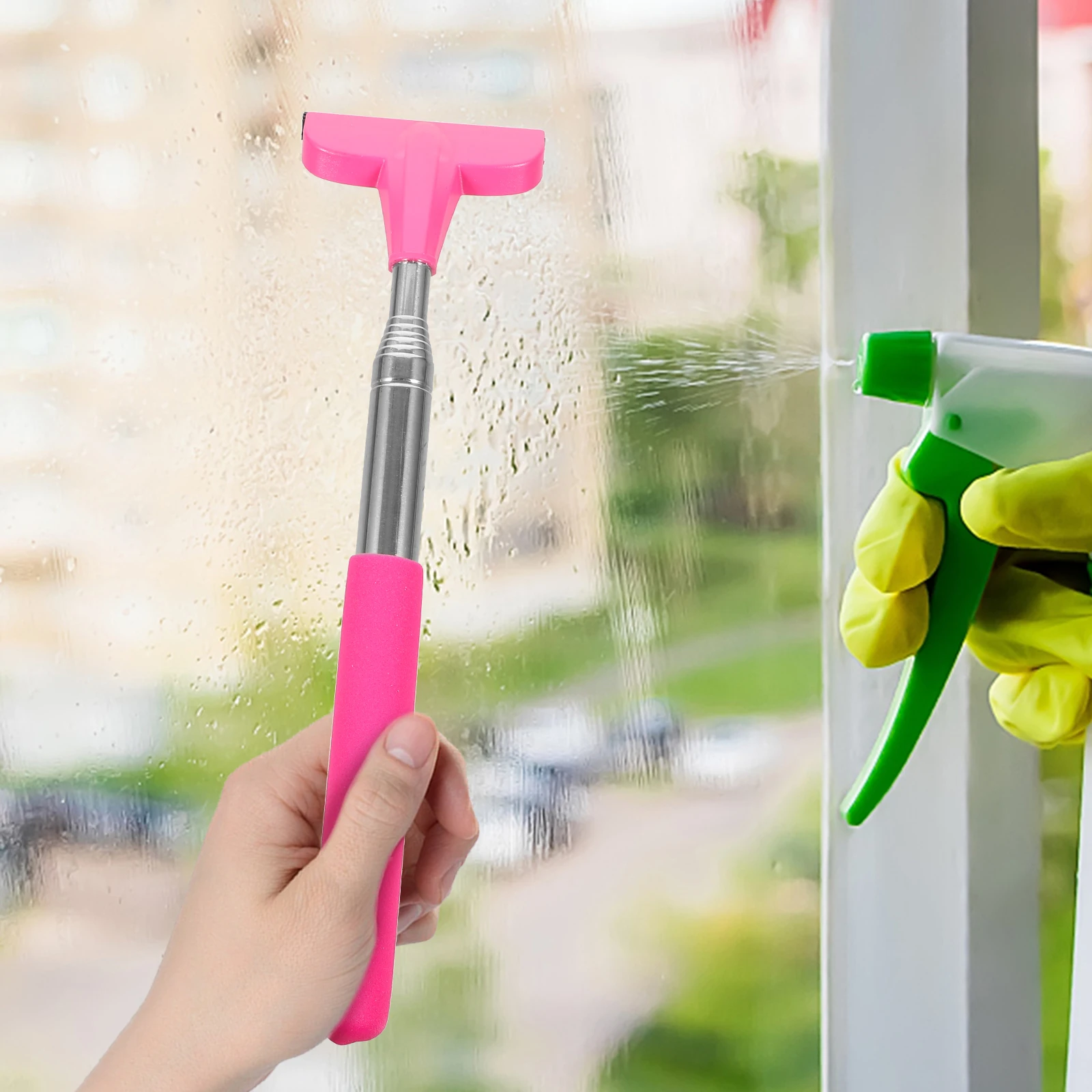 

Rear View Mirror Cleaner Wiper Wipers Car Window Squeegee with Handle for Windows