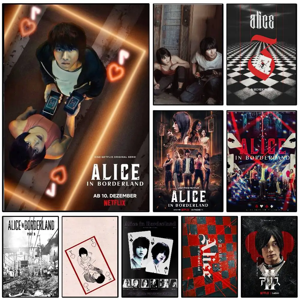TV A-Alice In Borderland Poster Art Sticky Wall Waterproof Home Living Room Bedroom Bar Aesthetic Decoration