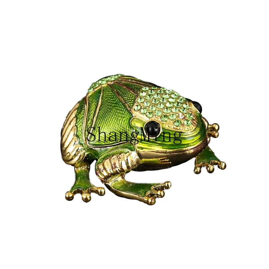 

PYH new diamond-encrusted frog jewelry box exquisite and cute mini little frog jewelry box jewelry storage home ornament