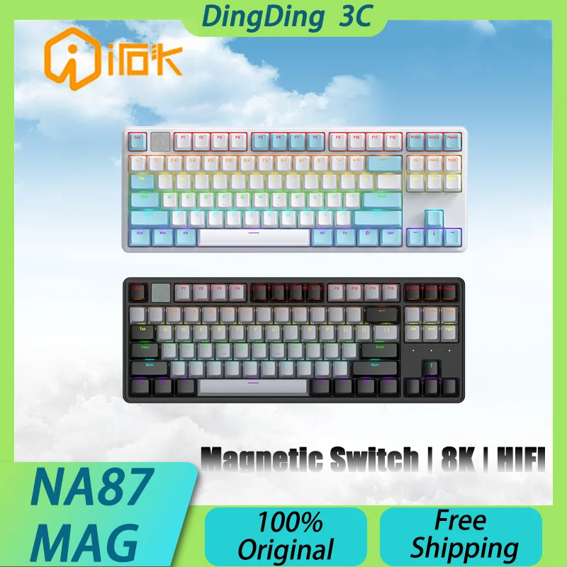 

IROK NA87 Magnetic Switch Gaming Mechanical Keyboard USB RT NKRO HIFI Sound RGB 8K Esports Keyboard PC Gamer Custom Win Mac iOS