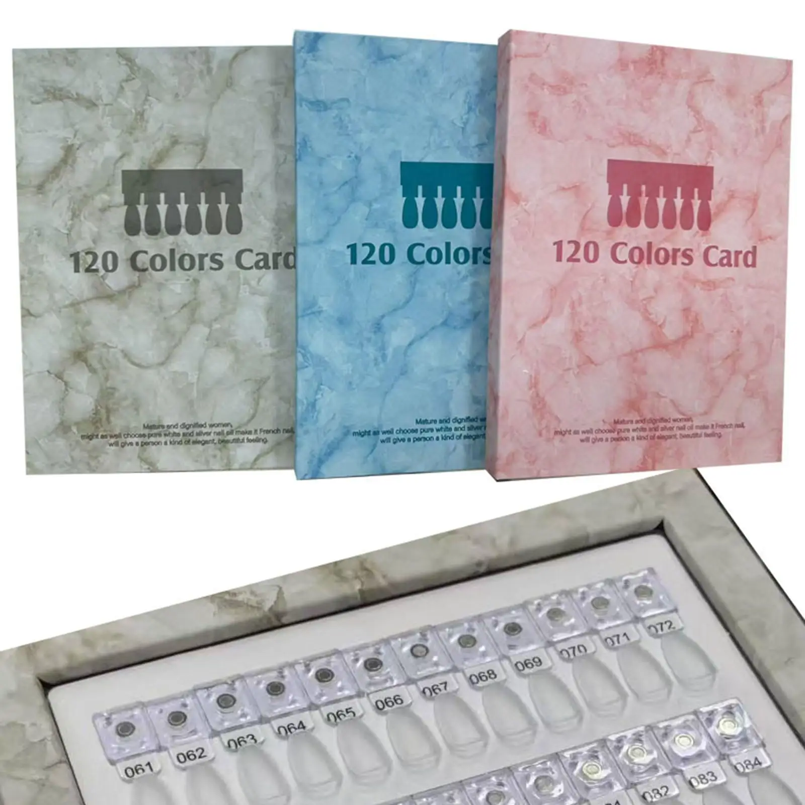 120 Colors Magnetic Nail Swatch Book PU Foam Display Chart for Gel Polish Tips Nail Art Salon Accessories