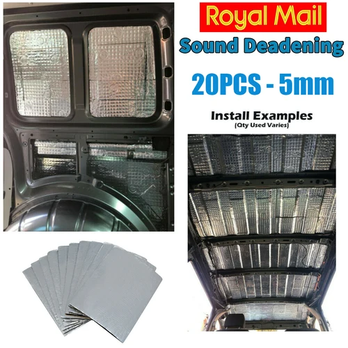 Imagen 2 del producto 50 Uds. De papel de aluminio de 5MM para coche, alfombrillas de algodón con aislamiento térmico insonorizado, capó de motor, cortafuegos, almohadillas amortiguadoras a prueba de ruido