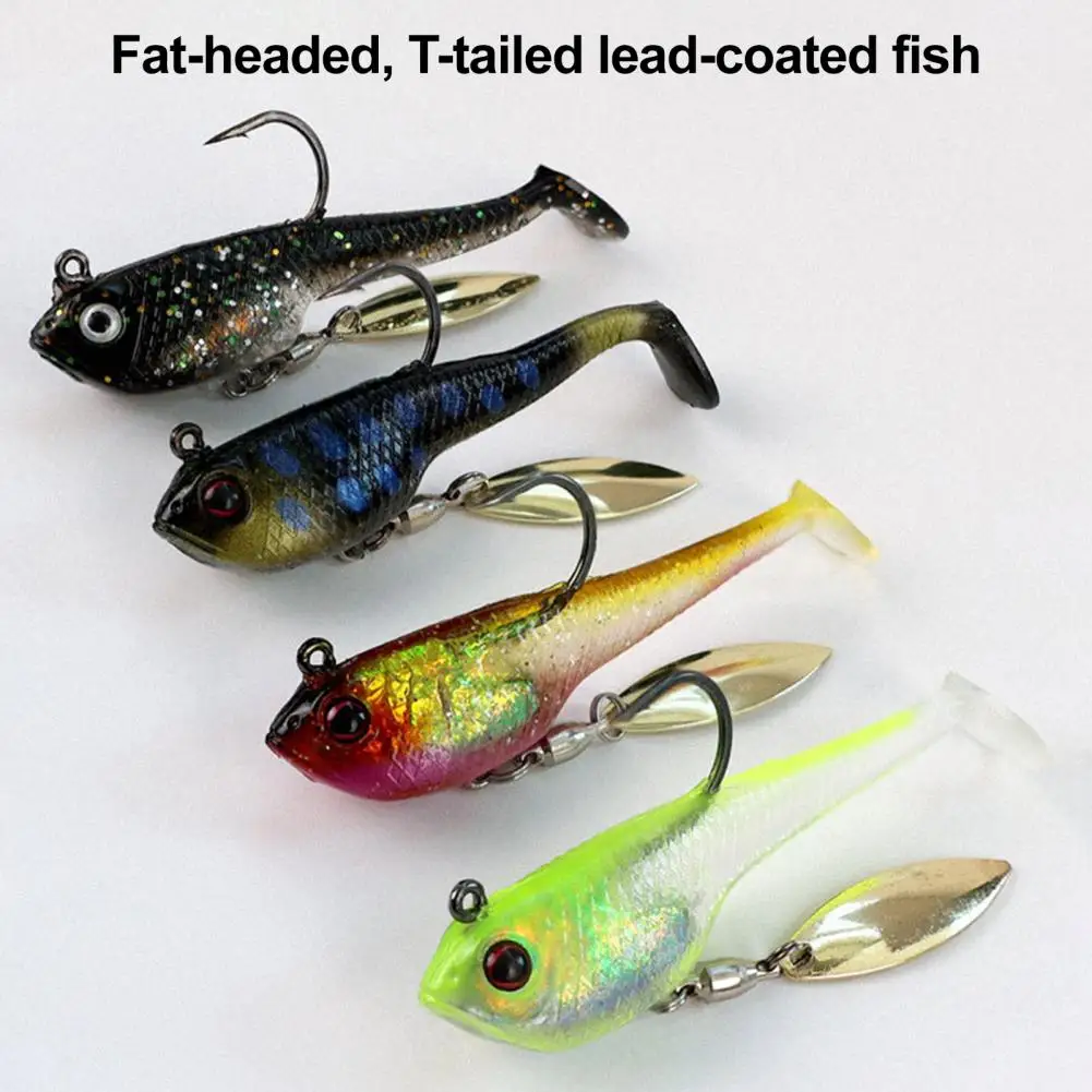 

6Pcs Soft Fishing Lures Artificial Baits with Sharp Hook Realistic Bright Color T-Tail Fake Baits Swimbait Fishing Tackle