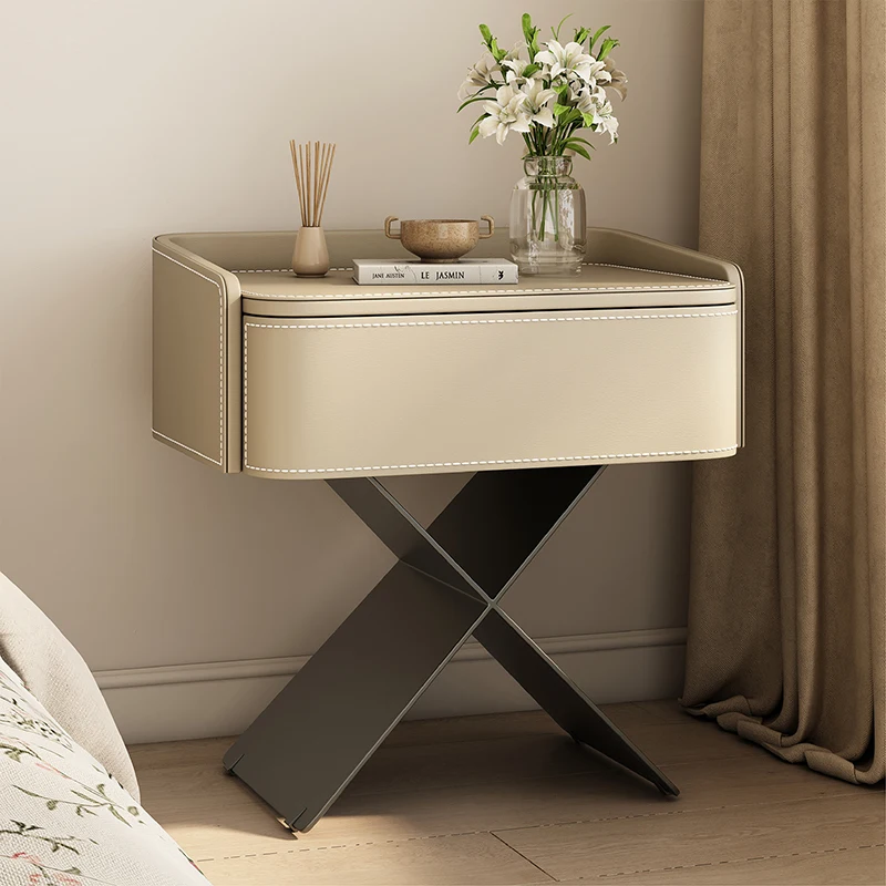 Creative Design Nightstand Aesthetic Simple Space Saving Bedside Tables Storage With Drawers Mesitas De Noche Bedroom Furniture