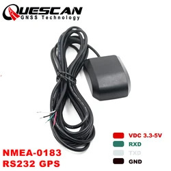 QUESCAN 3.3V-5V NMEA 0183 RS232 GPS Antenna Receiver RMC GGA GSA GSV GLL VTG NMEA0183 GPS QZSS SBAS WAAS