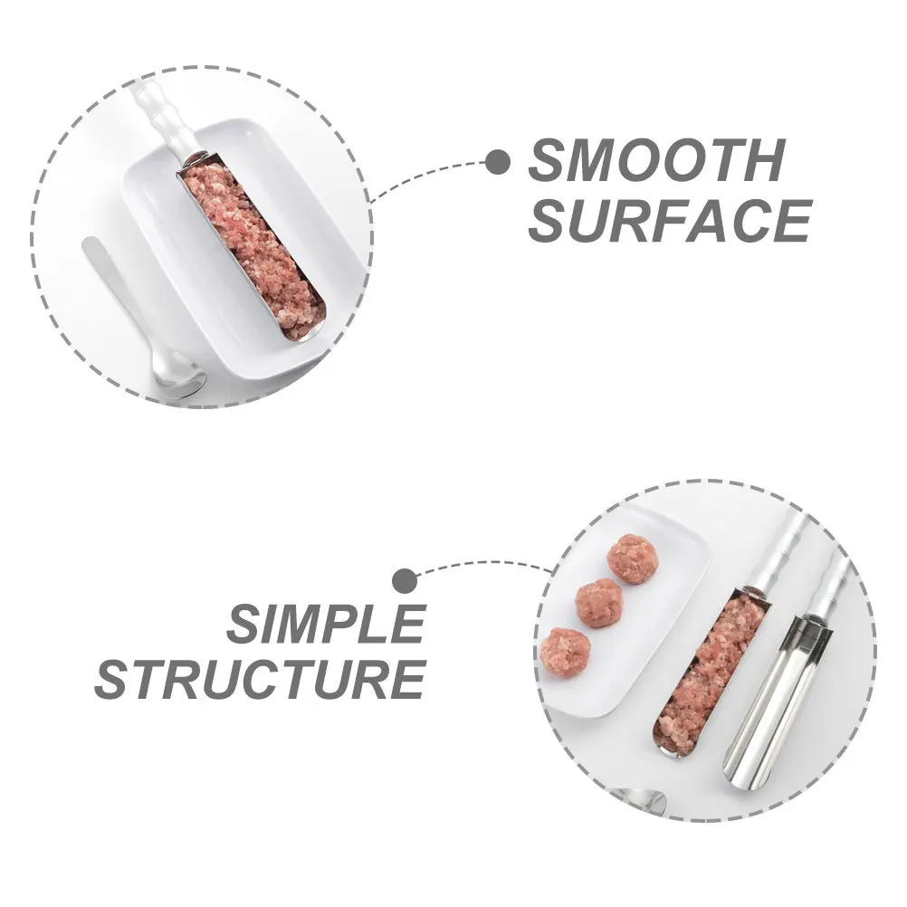 

1Set Stainless Steel Meatball Maker Lightweight Kitchen Tool Rounded Edges Meatball Fish Shrimp Paste DIY Molds Meat Ball Maker