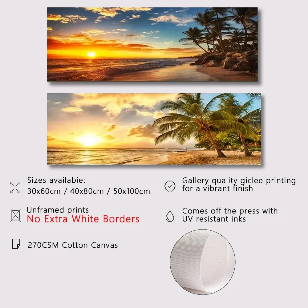 Lazy Beach Sunset Scenery Canvas Art Painting Poster Palm Tree Wall Art Posters Nordic Style Art Decor Living Room Office Decor