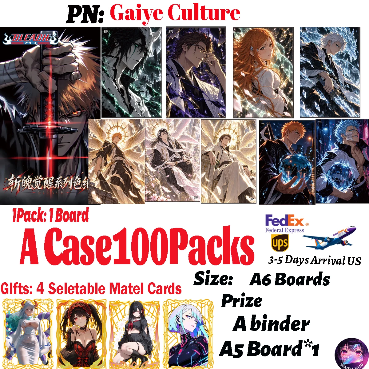 Wholesale New Bleach A6 Art Boards Ichigo Kurosaki Rukia Kuchiki Japanese Anime Collectibles Trendy Birthday Party Hobby Gifts