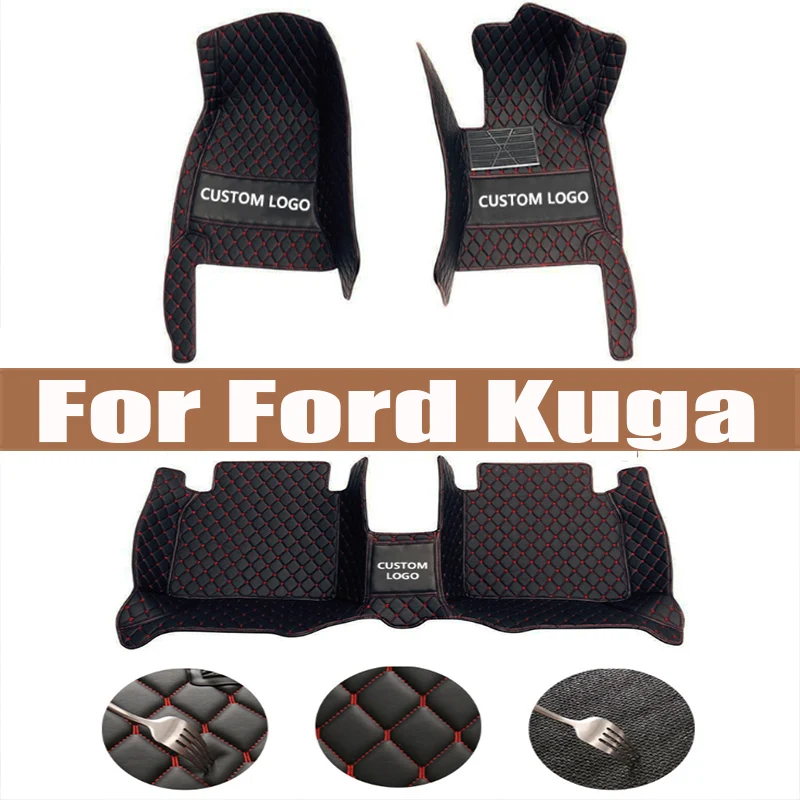 

Leather Car Floor mats For Ford Kuga Escape Facelift 2019 2018 2017 2016 2015 2014 Carpets Rugs Pads Interior Parts Accessories