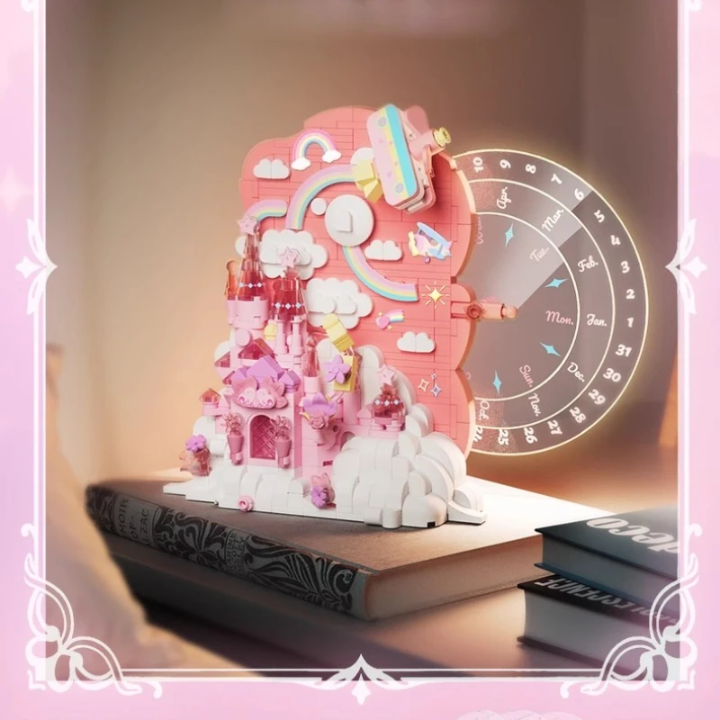 SEMBO اللبنات زهرة الحب الوقت التقويم الدائم تجميعها DIY اللعب الأبدية زهرة الحلي سلسلة هدايا عيد الميلاد
