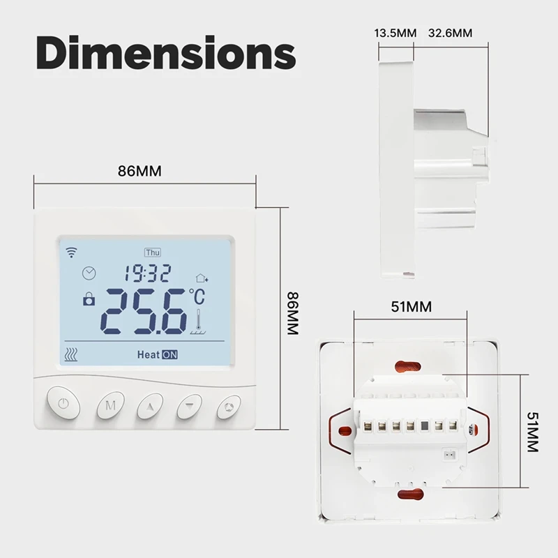 Tuya-Contrôleur de température Wifi ThermoandreRoom, eau, chauffage au sol électrique, gaz, bomicrophone, contrôle d'application