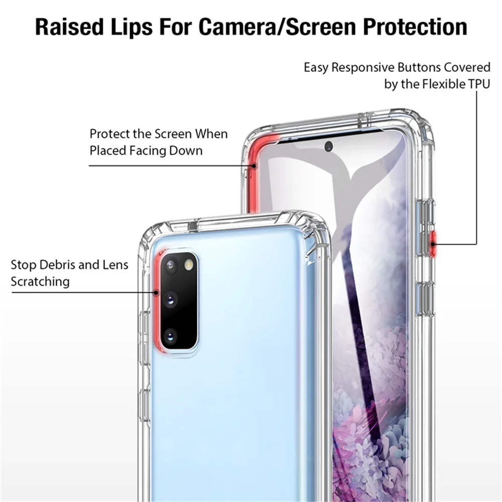 360 Full Body Protection Transparent Phone Case For Samsung S24 S23 Ultra S22 Plus S21 FE 5G Shockproof PC TPU Front Clear Cover