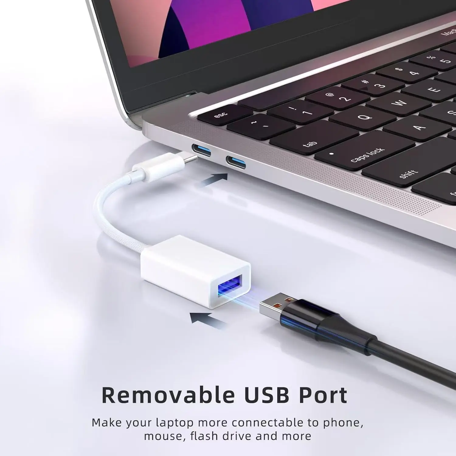 10 pçs premium usb c para usb 3.0 adaptador TYPE-C macho para usb fêmea cabo otg compatível com iphone 16 pro max/16 plus galaxy s24 &