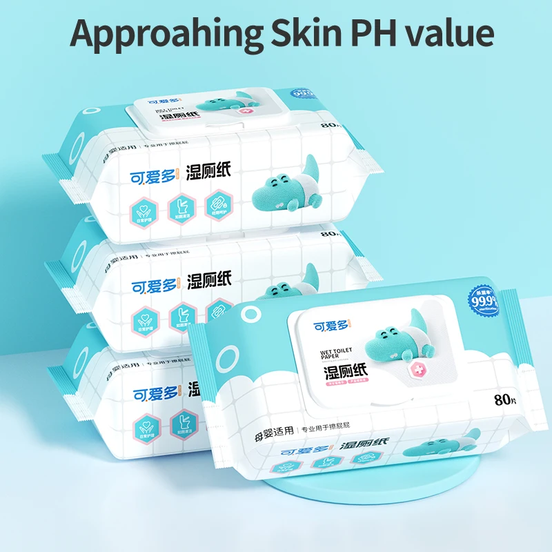 مناديل مبللة للعناية الحميمة - درجة حموضة متوازنة لنظافة المؤنث، وتغيير حفاضات الأطفال والبشرة الحساسة 80 قطعة #1