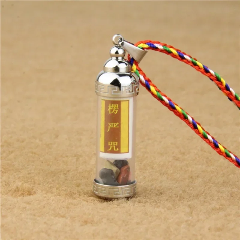 Transparent Shurangama Mantra Pendant Scripture Amulet Relic Tower Charm Hanger