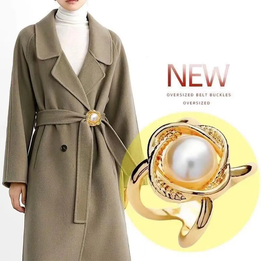 

Стильная пряжка ремня большого размера для пальто — универсальное использование для шарфов, шелковых шарфов, шерстяного плаща, надежная фиксация, простота использования, универсальная посадка