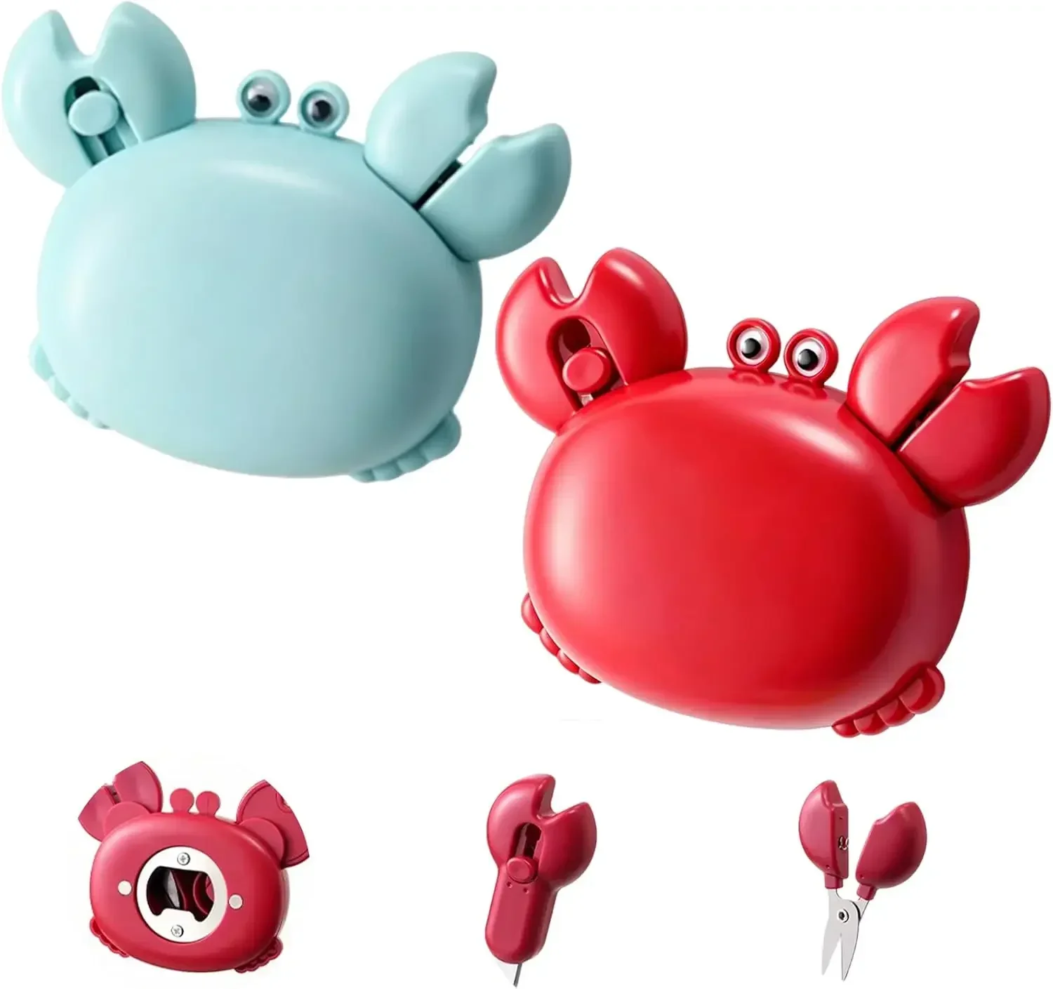 3-in-1 Multi-Functional Crab Bottle Opener Cartoon Magnetic Drink Bottle Cap Remover with Fast Box Cutter Fridge Magnet