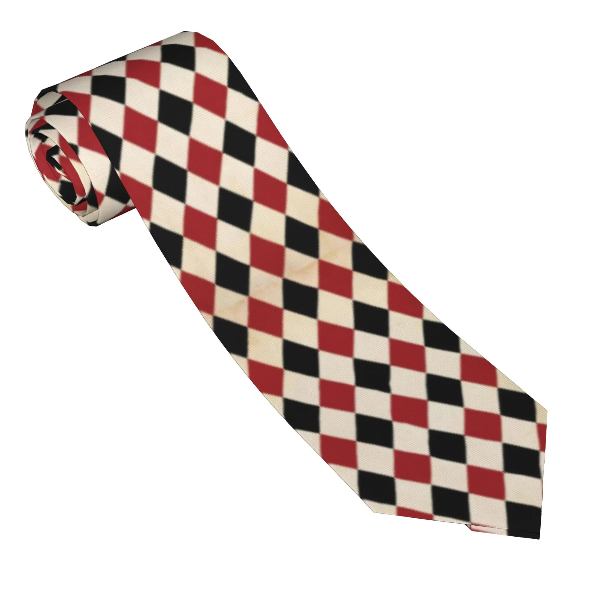 Black Red Diamond Men Women Necktie Fashion Polyester 8 cm Classic Halloween  Neck Ties for Mens Suits Accessories Gravatas Gift