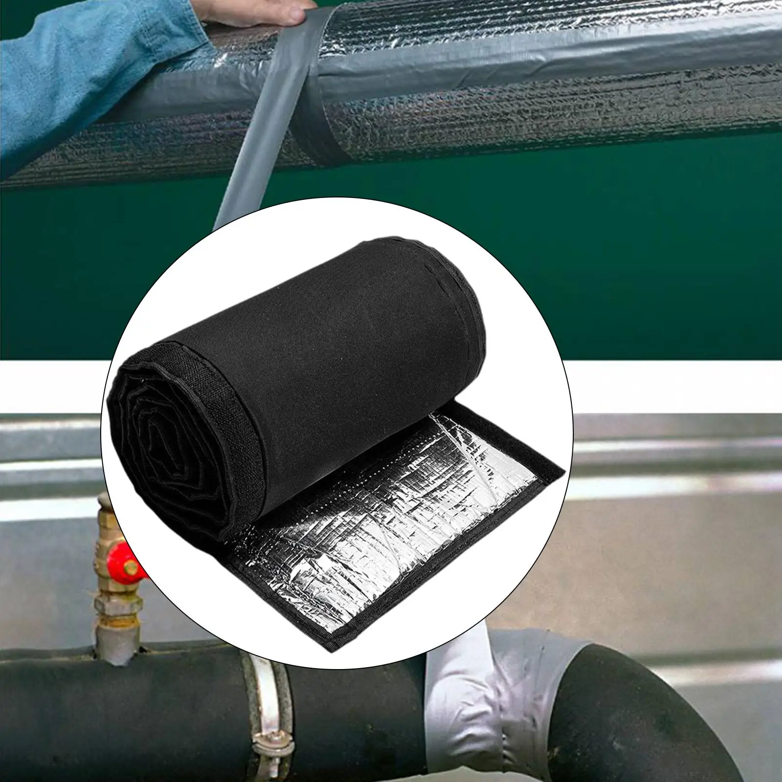 Selongsong Pelindung Pembungkus Selang AC Mudah Dipasang Penutup Tabung Tembaga Oxford 600D Fleksibel Ringan 3 Lapis