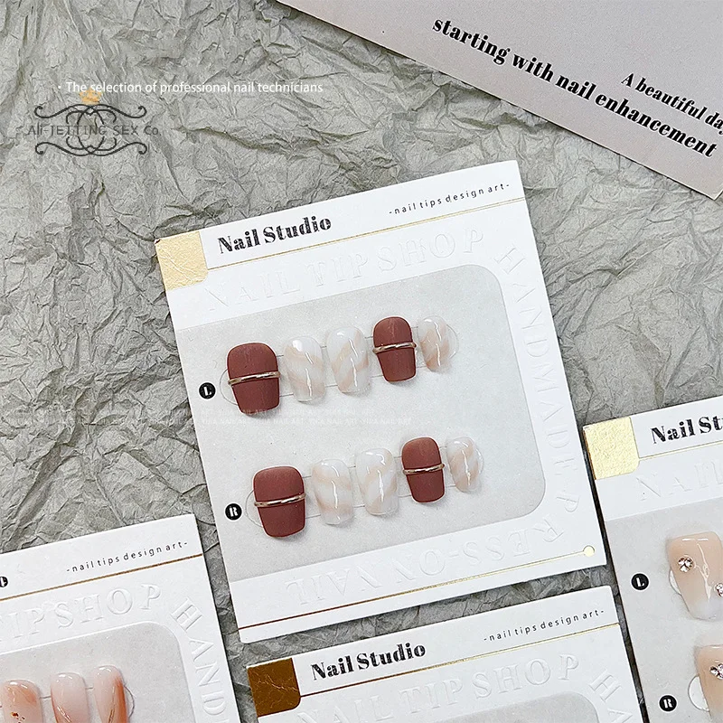 Nail Packaging Embossed Display Card Handmade False Nail Design Swatch Show Card Nail Art Background Packaging Plate