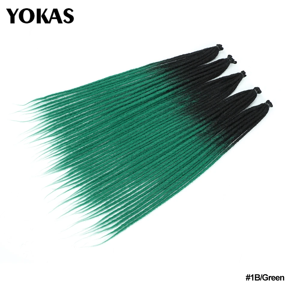 Dreadlocks Extensions Synthetic Crochet Braiding Hair Extensions 24 Inch Faux Locs 10 Strands in One Pack Dread Locks For Women