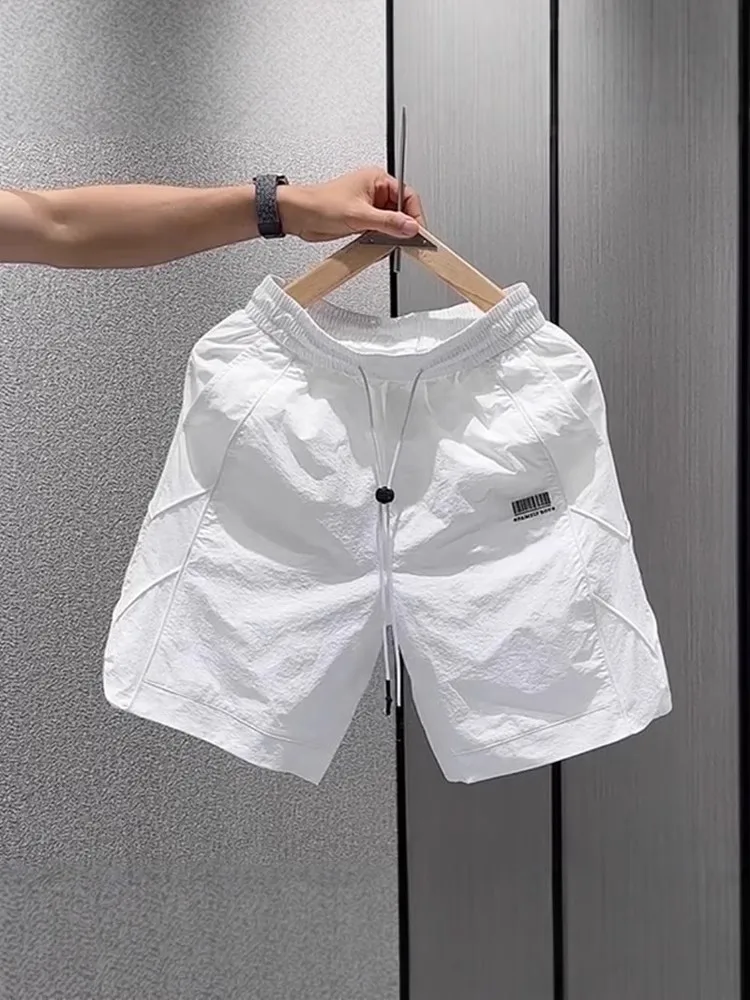 

Быстросохнущие дышащие мужские шорты с охлаждающим эффектом, свободного прямого кроя, для работы, летние, новые, модные, брендовые, для повседневного использования молодежью