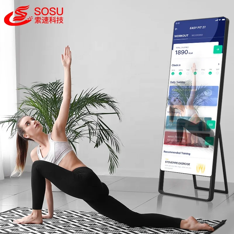 Touch Screen 3D Mirror Interactive Workout Smart Mirror Gym Fitness Mirrors