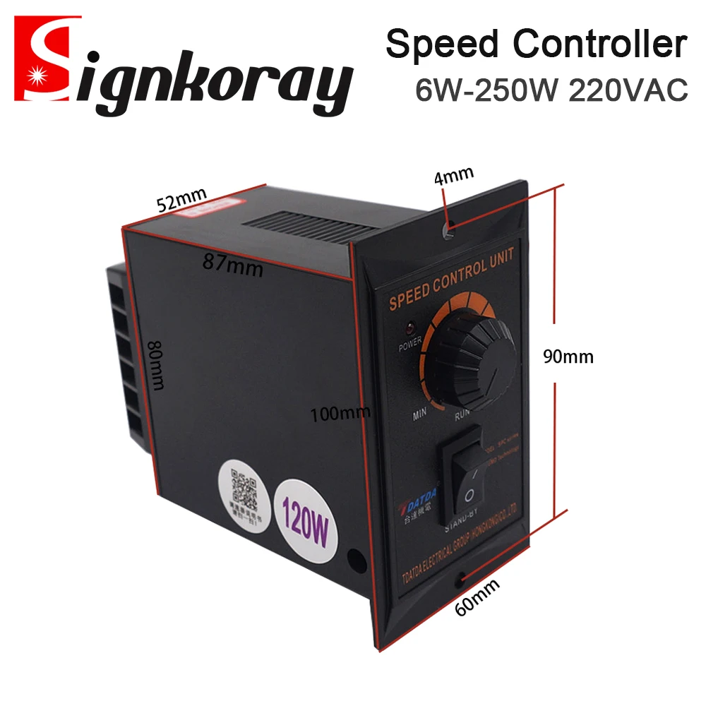 SignkoRay US-52 6W-250W Black Panel Motor Speed Controller AC220V 50/60Hz Speed Regulator Switch AC Controller For Servo Motor