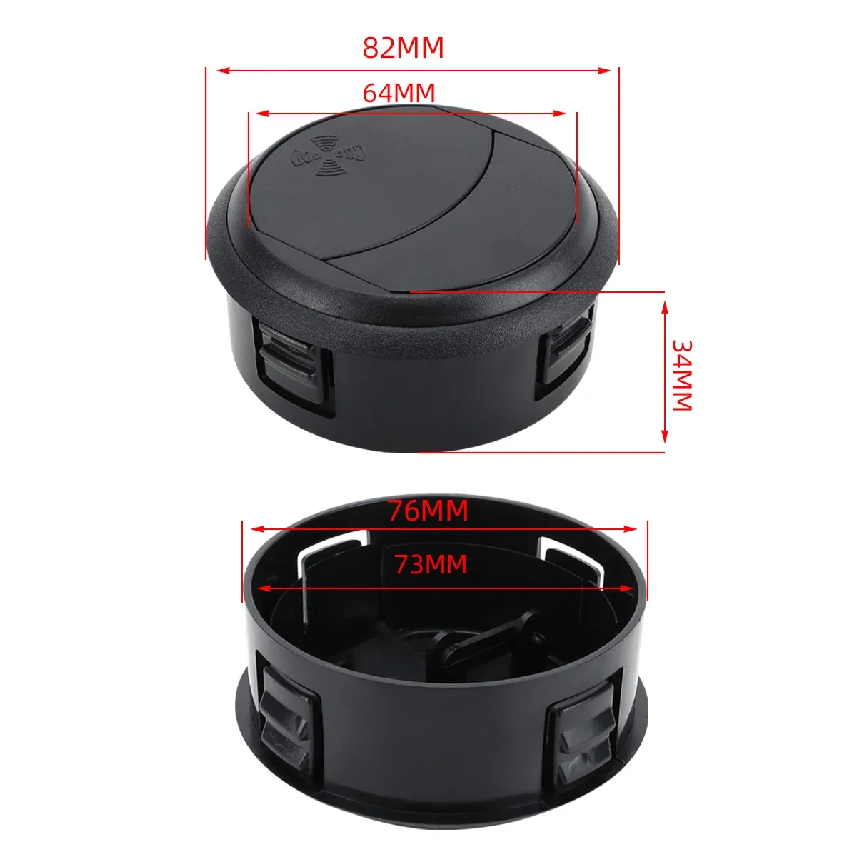 1pc Black RV universal Air Conditioning Vent Suitable for RVs Cars Ships Vehicles Parts Caravan Motorhome Accessories Wholesale