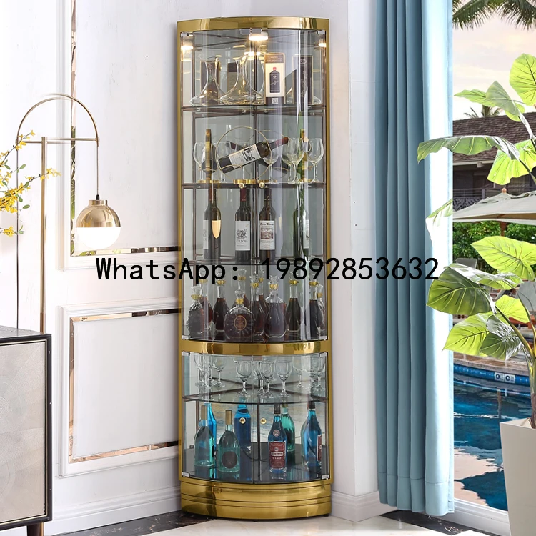 

LX Luxury Glass Wine Cabinet Fan-Shaped Corner Cabinet Wall-Mounted Corner Wine Cabinet