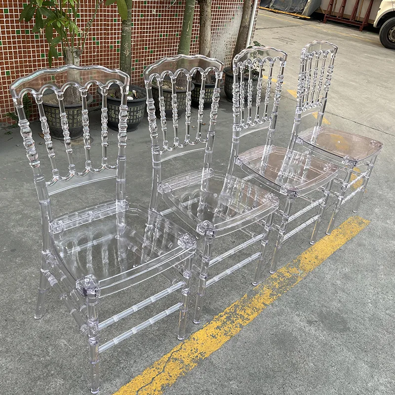 

Foreign trade wholesale transparent chair acrylic transparent crystal bamboo chair hotel banquet cafe hollow