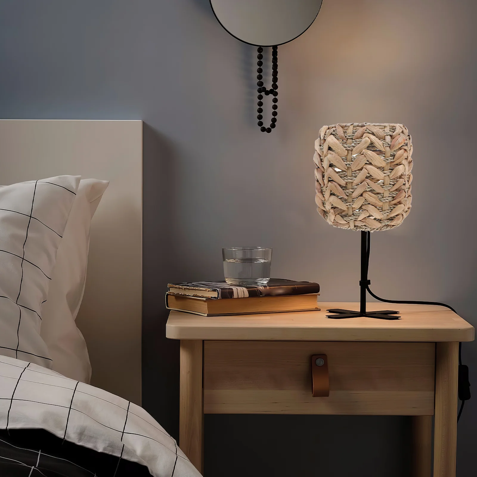 

Straw Woven Hanging Lamp Shade Durable Rustic Lampshade for Study Office Bedroom Decorative Pendant Light Cover