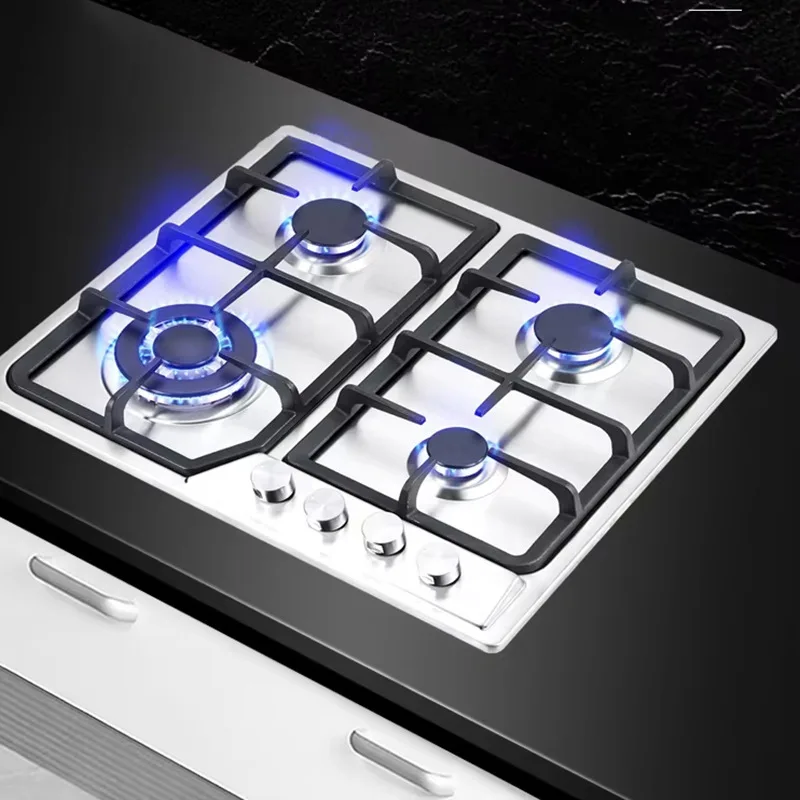 Sabaff 4-Burner Stainless Steel Gas Stove with LPG/Natural Gas Burners