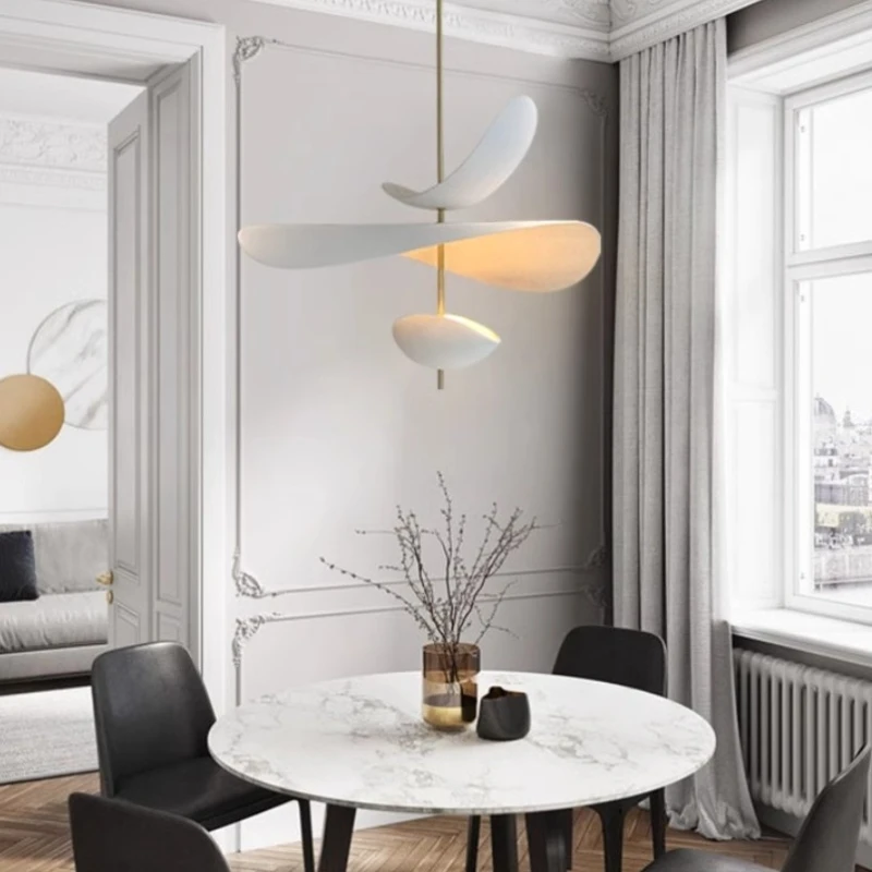 French Minimalist Petal Pendant Light Creative Designer Soft Decoration Paired With Living Room, Bedroom Decorative Lights