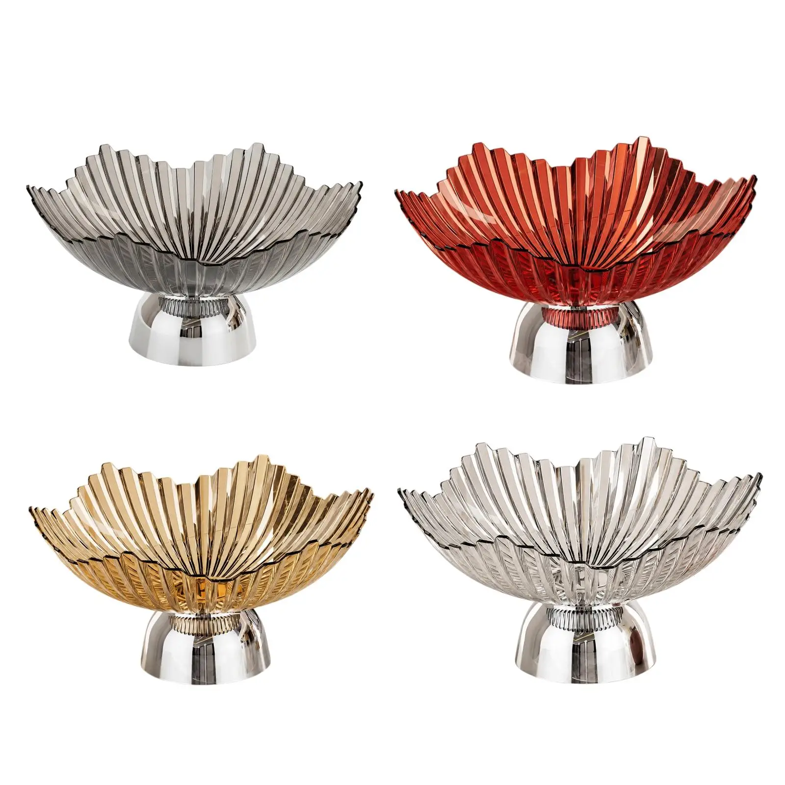 Contemporary Pedestal Fruit Bowl Creative Snack Storage Tray PET Material Elegant Fruit Basket for Kitchen Countertop
