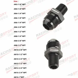 Maschio AN3/4/6/8/10/12 a 1/2 NPT 1/4 NPT 1/8 NPT 3/8 NPT adattatore dritto raccordo Flare raccordo per tubo flessibile automatico raccordo per radiatore dell'olio maschio