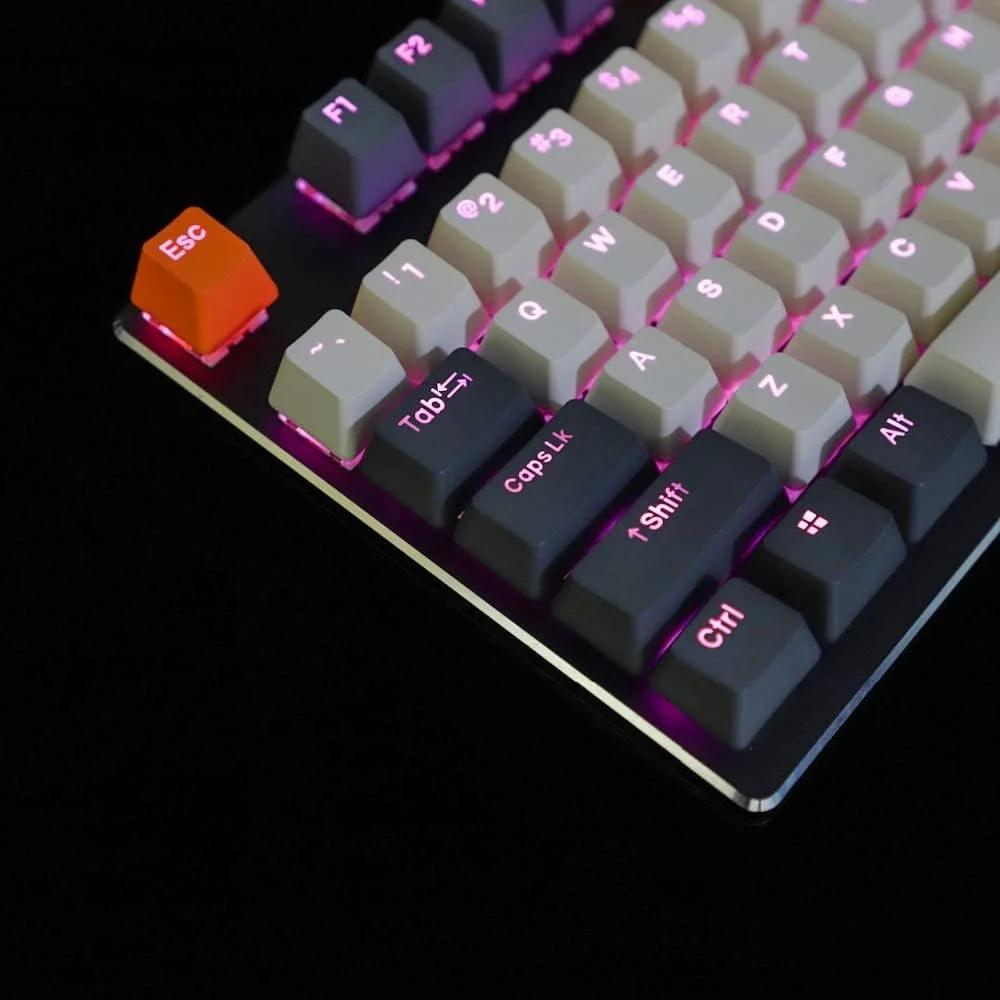 

YMDK Double Shot 108 Dyed PBT Shine Through OEM Profile Rainbow Carbon Sunset Hana Keycap For MX Switches Mechanical Keyboard